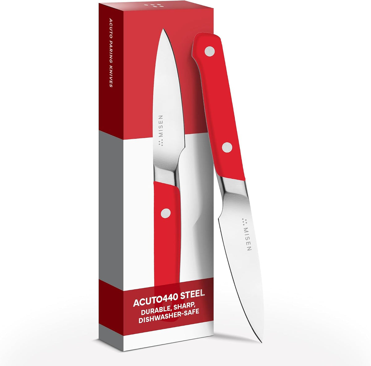 3.5‑Inch Paring Knife 2.0 - AICHI ACUTO440 High‑Carbon Stainless Steel, Rust‑Proof Blade - Ergonomic Spine, Precision Peeling, Trimming, and Slicing - Lightweight & Versatile - Black