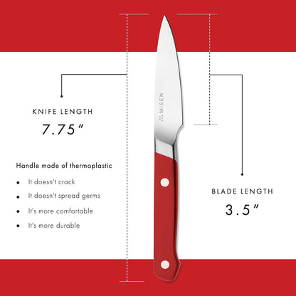 3.5‑Inch Paring Knife 2.0 - AICHI ACUTO440 High‑Carbon Stainless Steel, Rust‑Proof Blade - Ergonomic Spine, Precision Peeling, Trimming, and Slicing - Lightweight & Versatile - Black