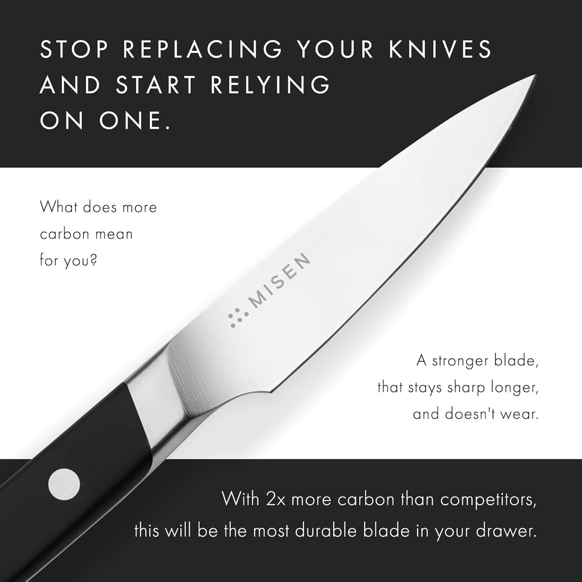 3.5‑Inch Paring Knife 2.0 - AICHI ACUTO440 High‑Carbon Stainless Steel, Rust‑Proof Blade - Ergonomic Spine, Precision Peeling, Trimming, and Slicing - Lightweight & Versatile - Black