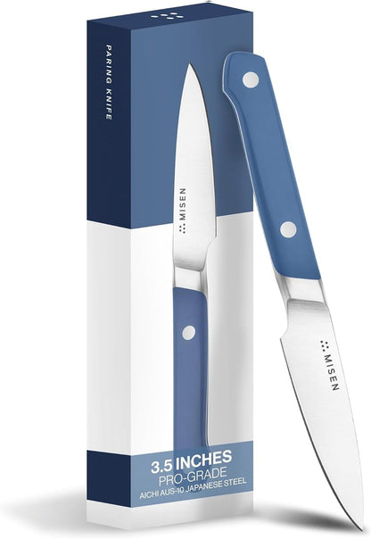 3.5‑Inch Paring Knife 2.0 - AICHI ACUTO440 High‑Carbon Stainless Steel, Rust‑Proof Blade - Ergonomic Spine, Precision Peeling, Trimming, and Slicing - Lightweight & Versatile - Black
