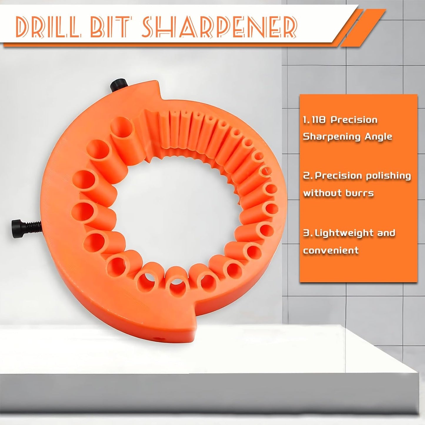 Drill Bit Sharpener, Handheld Drill Bit Sharpening Attachment, Precision Guide Tool, 2-13mm,for 125 Mm Grinder