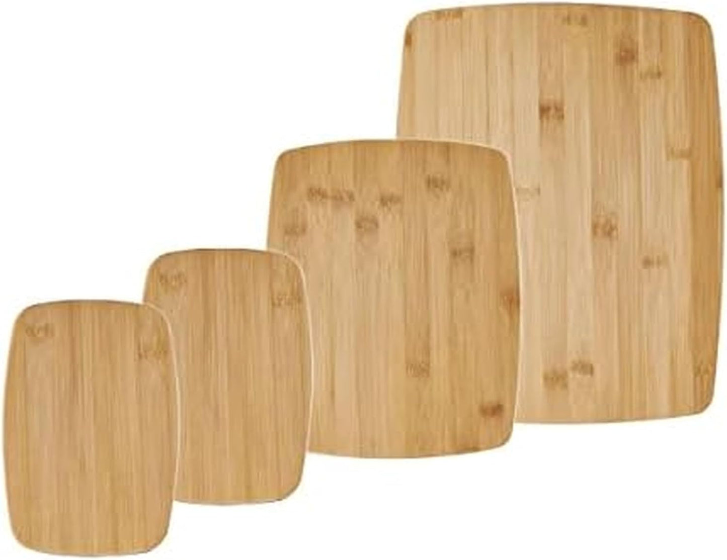 3-Piece Wood Cutting Board Set, Reversible Chopping Boards for Meal Prep and Serving, Charcuterie Boards, Wooden Cutting Boards with Built-in Handles, Set of 3 Assorted Sizes, Bamboo