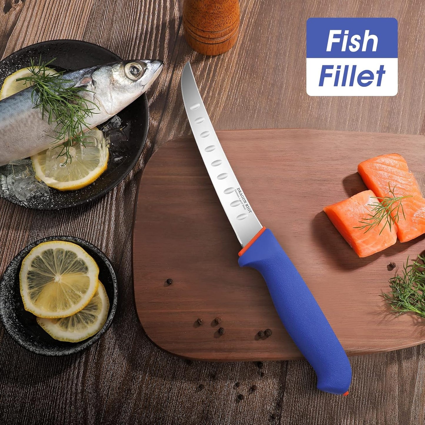 Premium Boning Knife for Meat Cutting 6 Inch BBQ Brisket Meat Trimming Butcher Knife - Stainless Fish Fillet Turkey Carving Knife
