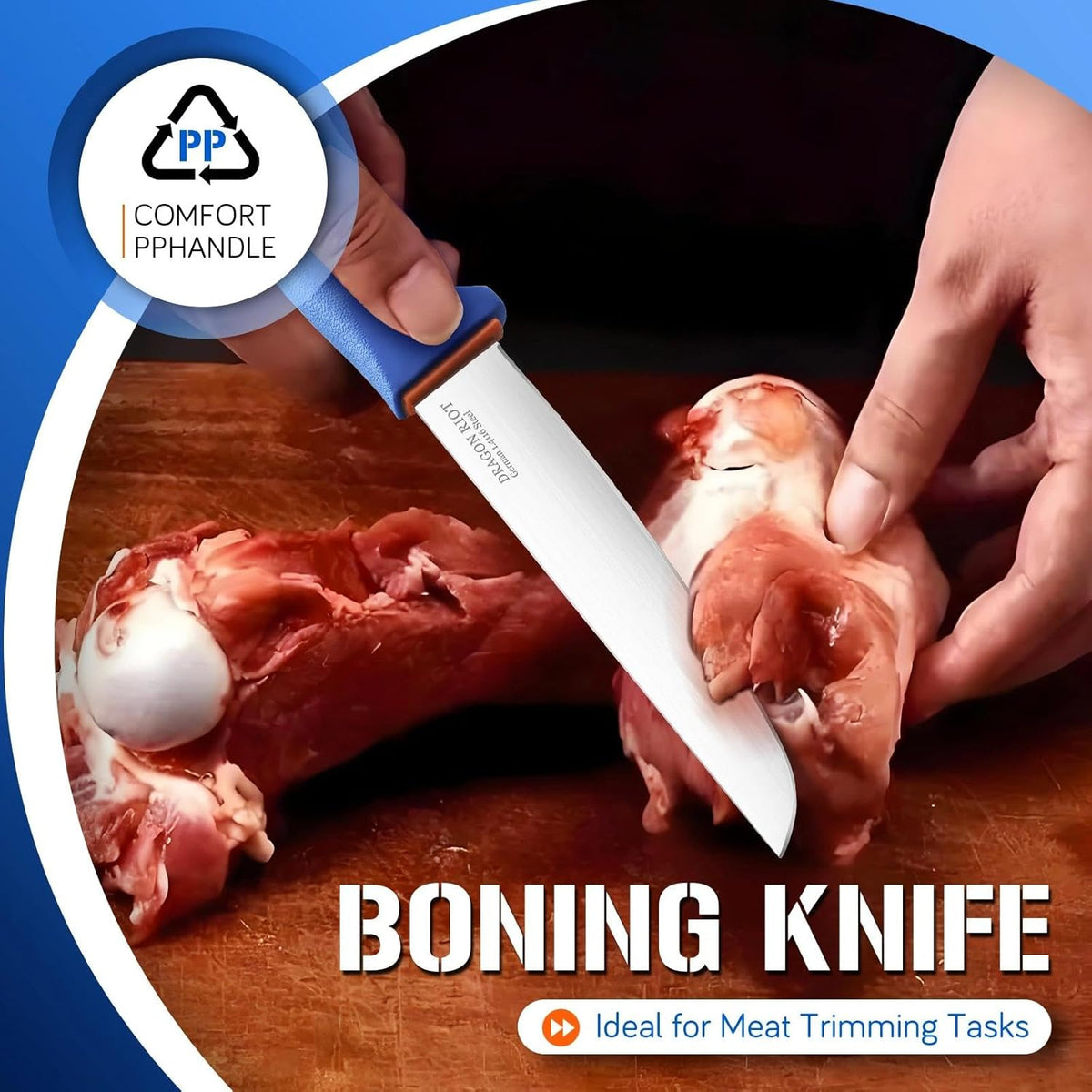 Premium Boning Knife for Meat Cutting 6 Inch BBQ Brisket Meat Trimming Butcher Knife - Stainless Fish Fillet Turkey Carving Knife