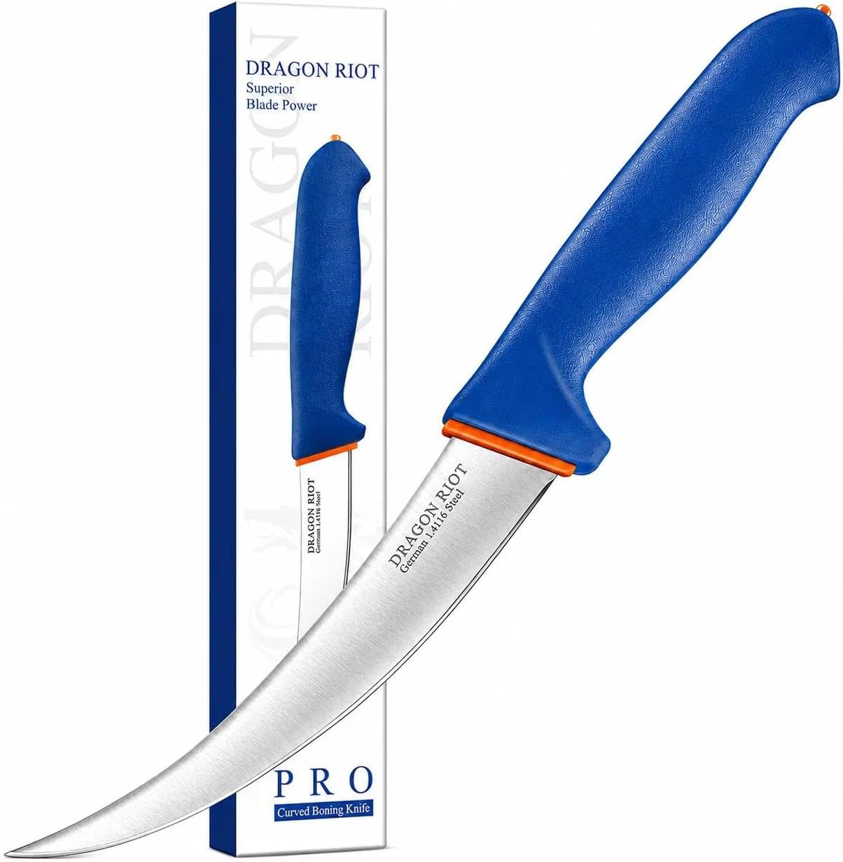 Premium Boning Knife for Meat Cutting 6 Inch BBQ Brisket Meat Trimming Butcher Knife - Stainless Fish Fillet Turkey Carving Knife