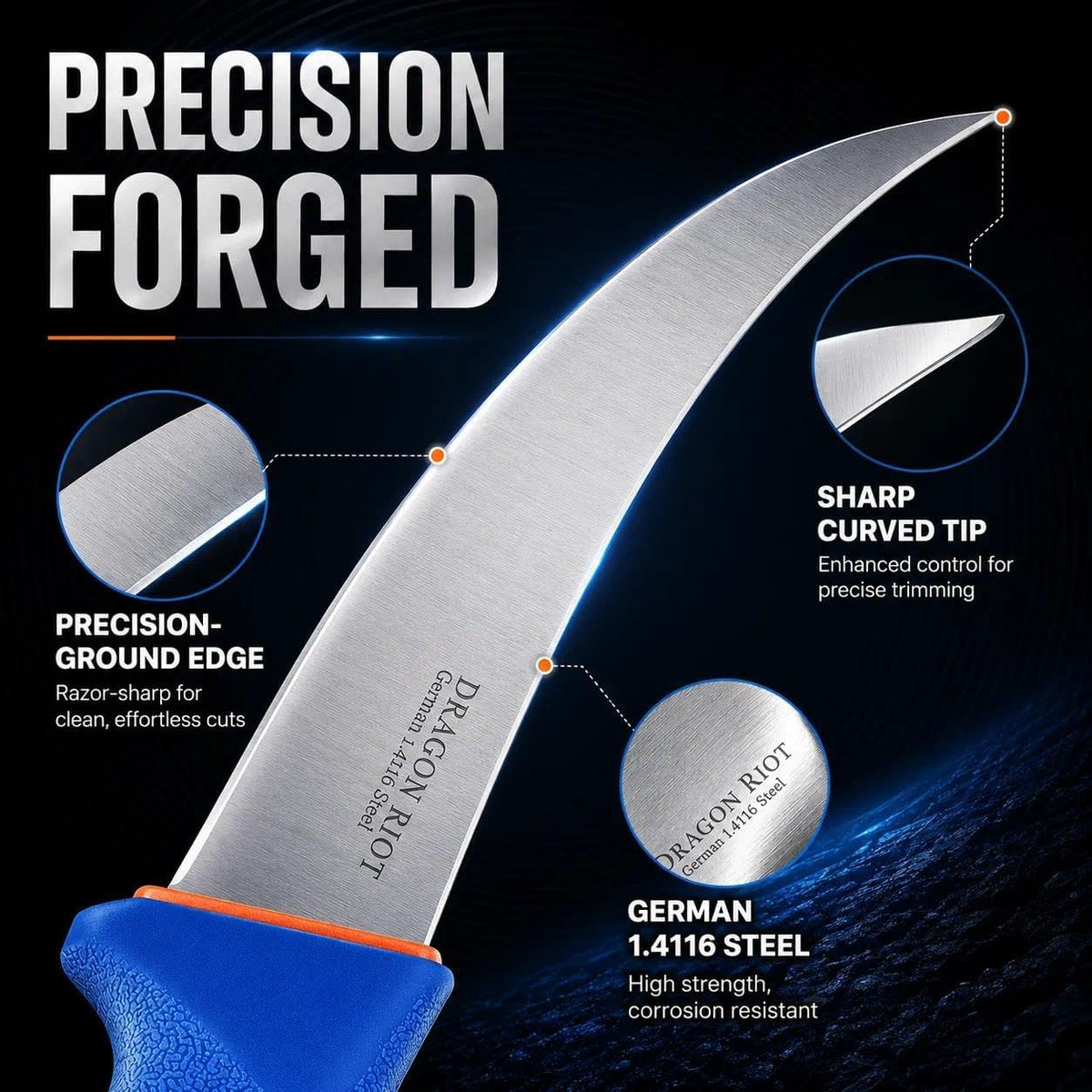 Premium Boning Knife for Meat Cutting 6 Inch BBQ Brisket Meat Trimming Butcher Knife - Stainless Fish Fillet Turkey Carving Knife