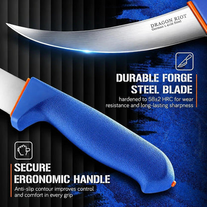 Premium Boning Knife for Meat Cutting 6 Inch BBQ Brisket Meat Trimming Butcher Knife - Stainless Fish Fillet Turkey Carving Knife