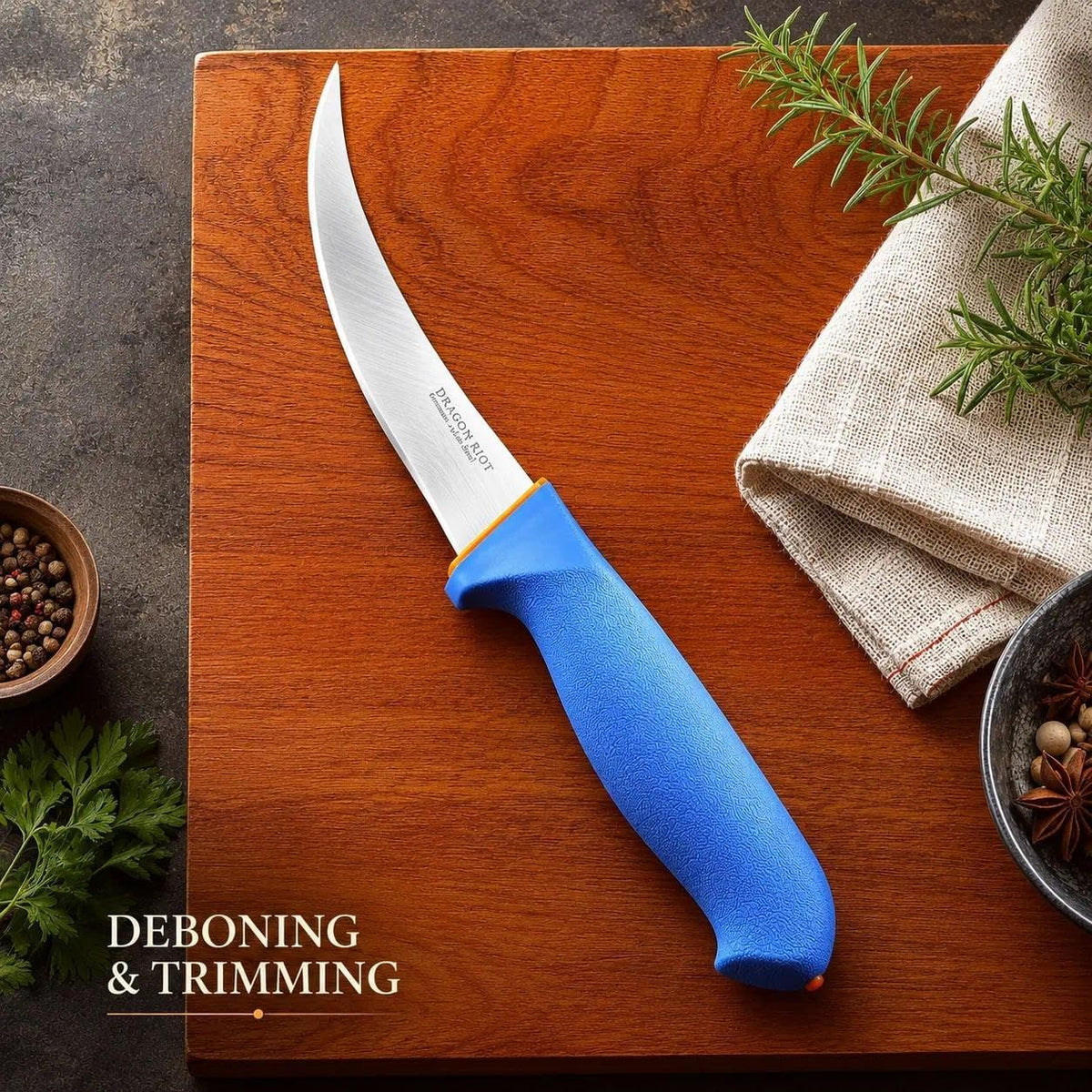 Premium Boning Knife for Meat Cutting 6 Inch BBQ Brisket Meat Trimming Butcher Knife - Stainless Fish Fillet Turkey Carving Knife