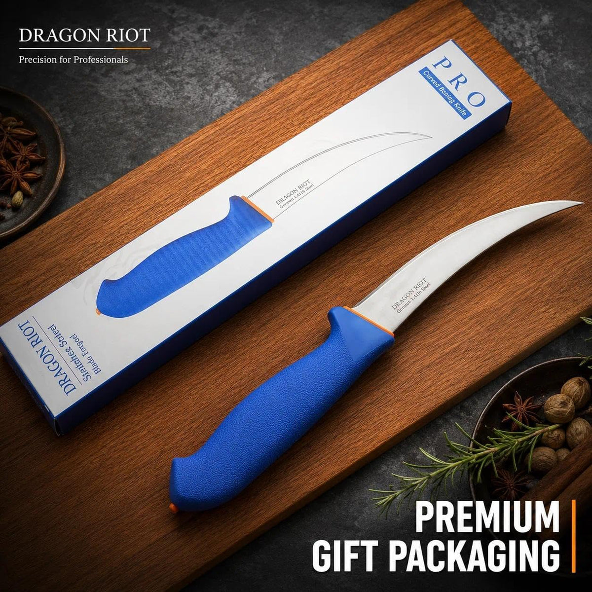Premium Boning Knife for Meat Cutting 6 Inch BBQ Brisket Meat Trimming Butcher Knife - Stainless Fish Fillet Turkey Carving Knife