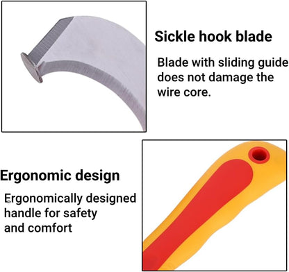 1000V Insulated Dismantling Knife Insulated Electricians Cable Stripping Knives with Non Slip Handle for Circuit Breaking Installation