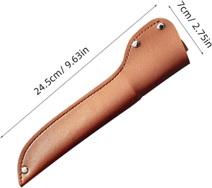 2 Pcs Leather Fillet Knife Sheath with Belt Loop 6.7 Inch Blade Guard Protector Cover Case for Butcher Chef Fishing Boning Knives - Brown