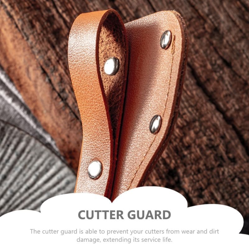 2 Pcs Leather Fillet Knife Sheath with Belt Loop 6.7 Inch Blade Guard Protector Cover Case for Butcher Chef Fishing Boning Knives - Brown