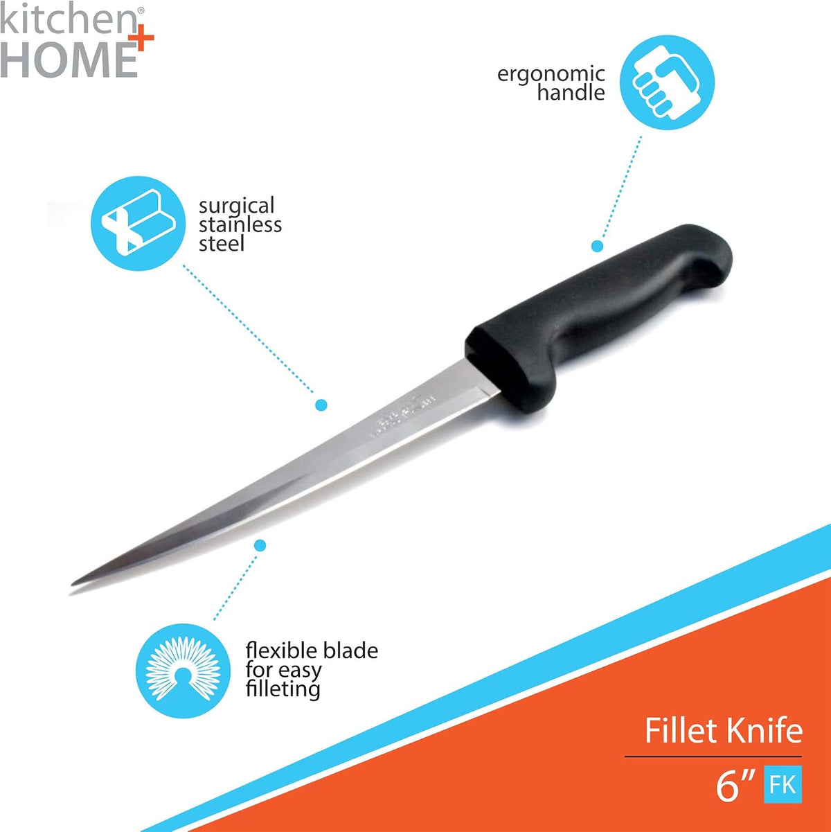 Fillet Knife – Flexible 7” Ultra Sharp Surgical Stainless Steel Curved Boning Knife