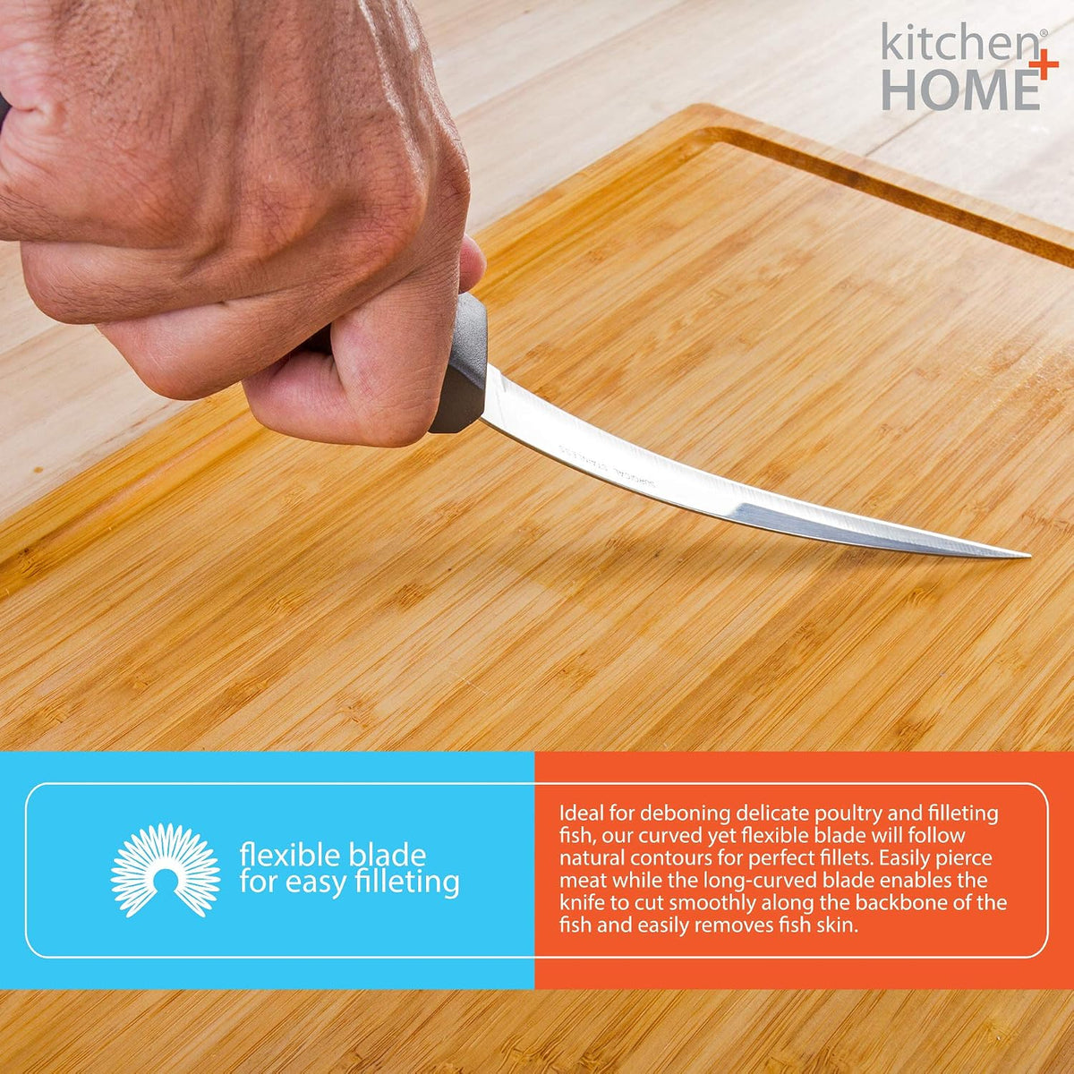 Fillet Knife – Flexible 7” Ultra Sharp Surgical Stainless Steel Curved Boning Knife