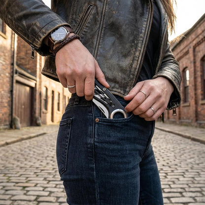 Folding Utility Knife Pocket Knife, Heavy-Duty Box Cutter with Aluminum Body, Quick-Change Blades, Anti Slip Finger Loop, Box Cutters for Home, Office, Warehouse, Durable Razor Knife, Box Knife - Grey
