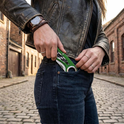 Folding Utility Knife Pocket Knife, Heavy-Duty Box Cutter with Aluminum Body, Quick-Change Blades, Anti Slip Finger Loop, Box Cutters for Home, Office, Warehouse, Durable Razor Knife, Box Knife - Grey