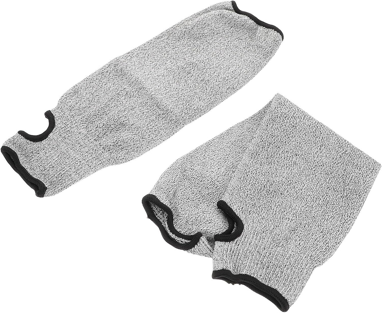 Cut Resistant Arm Sleeves 2pcs Set, Level 5 Thickened Forearm Guards Thumb Hole, Wear-resistant Protective Compression Sleeves for Welding, Gardening, and Work Safety
