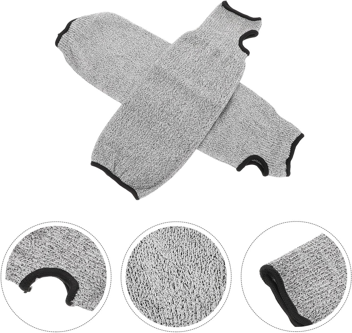 Cut Resistant Arm Sleeves 2pcs Set, Level 5 Thickened Forearm Guards Thumb Hole, Wear-resistant Protective Compression Sleeves for Welding, Gardening, and Work Safety