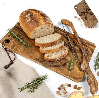 Sourdough Bread Board Set, 16" Bread Bow Knife and Cutting Board | Baking Gift for Women, Magnetic Storage, Ergonomic Design, Perfect for Bagels, Homemade Bread