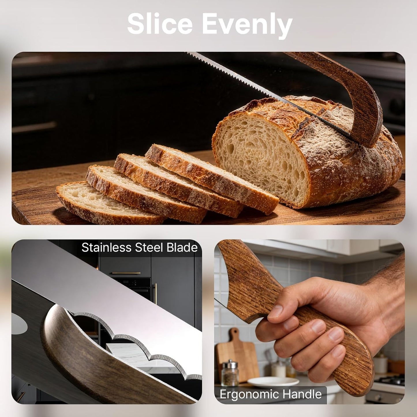Sourdough Bread Board Set, 16" Bread Bow Knife and Cutting Board | Baking Gift for Women, Magnetic Storage, Ergonomic Design, Perfect for Bagels, Homemade Bread
