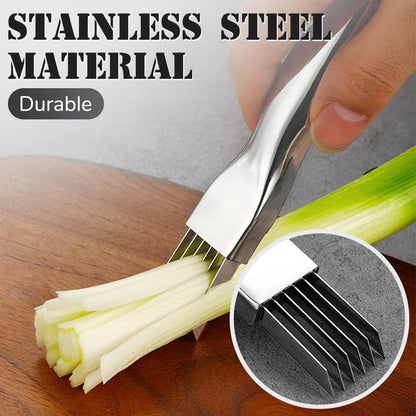 2024 New Shred Silk The Knife, Stainless Steel Chopped Green Onion Knife, Kitchen Vegetable Cutter Sharp Scallion Shredding Cutter Shred Knife Household Multifunctional Food Slicer Gadget