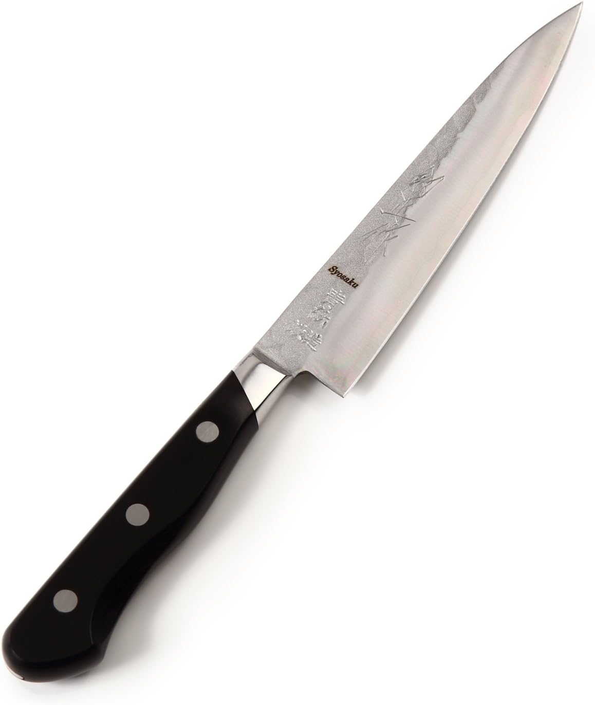 Japanese Petty Knife Aoko(Blue Steel)-No.2 Black Pakkawood Handle, 5.3-inch (135mm)