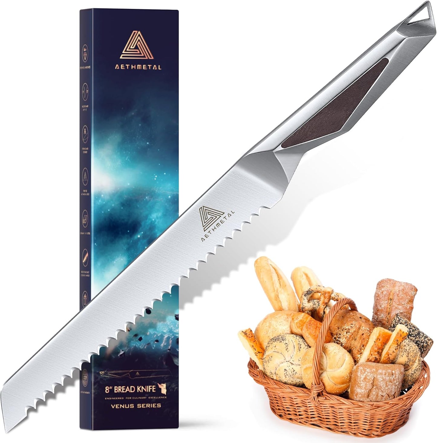 7" Meat Cleaver Knife, Full Tang High-Carbon Stainless Steel Kitchen Cleaver for Chopping Meat, Pork, and Bones, Ergonomic Metal Handle, Professional Chef Butcher Knife