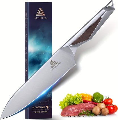 7" Meat Cleaver Knife, Full Tang High-Carbon Stainless Steel Kitchen Cleaver for Chopping Meat, Pork, and Bones, Ergonomic Metal Handle, Professional Chef Butcher Knife