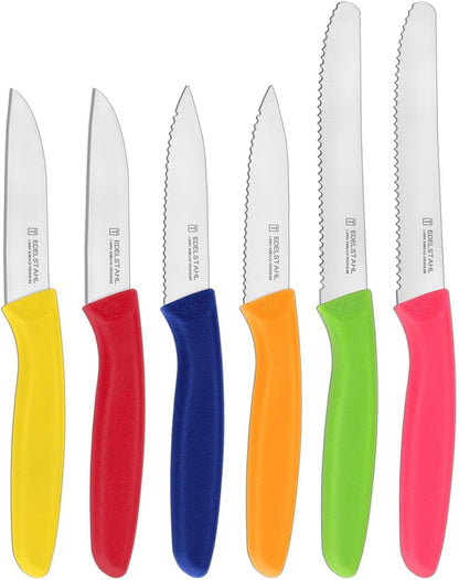 Paring Knife Set,6Pieces,Kitchen Knives For Veg.&Fruit,Black