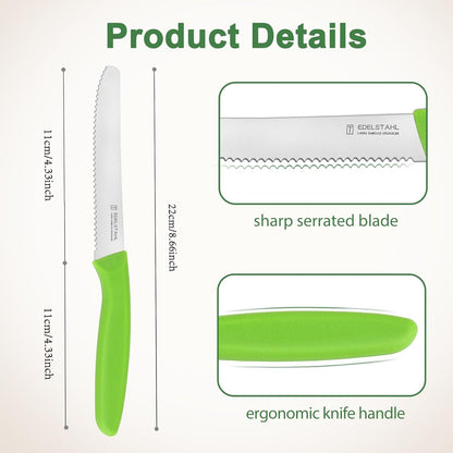 Paring Knife Set,6Pieces,Kitchen Knives For Veg.&Fruit,Black