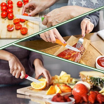 Paring Knife Set,6Pieces,Kitchen Knives For Veg.&Fruit,Black