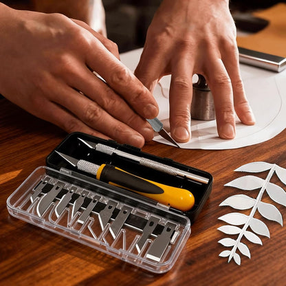 Exacto Knife Set, 16-Piece Hobby Knife & Precision Knife Set, 3-Piece Craft Knife Set with 10-Piece Exacto Blades Sets for Crafting, Modeling, Pumpkin Carving, DIY Art Knife Cutting Tools