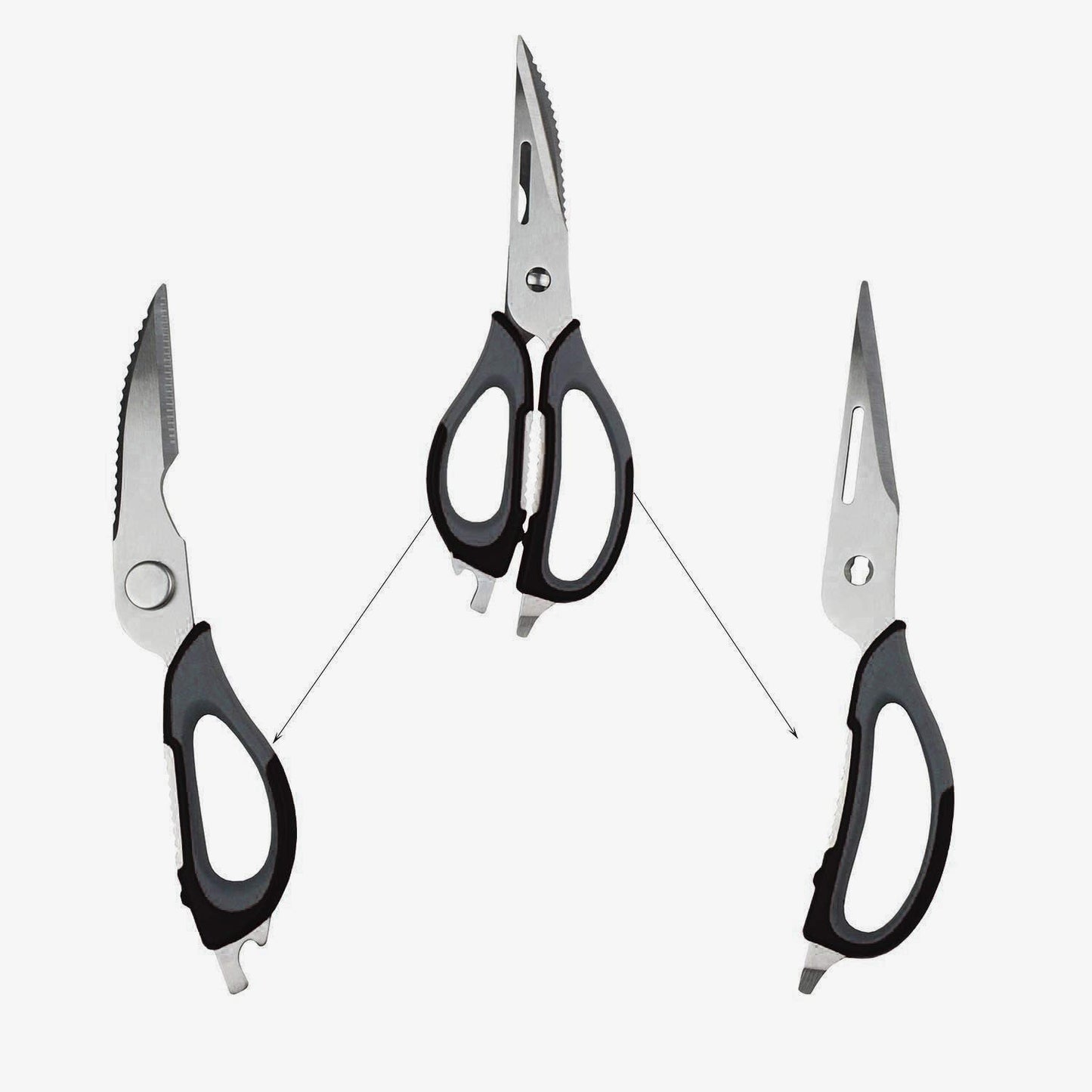 Kitchen Scissor, Professional Sturdy Stainless Steel Multipurpose Food Scissors with Cover, Heavy Duty Sharp Shear Cooking Scissors for Vegetables Meats Fish Scale, Bottle Opener (Purple)