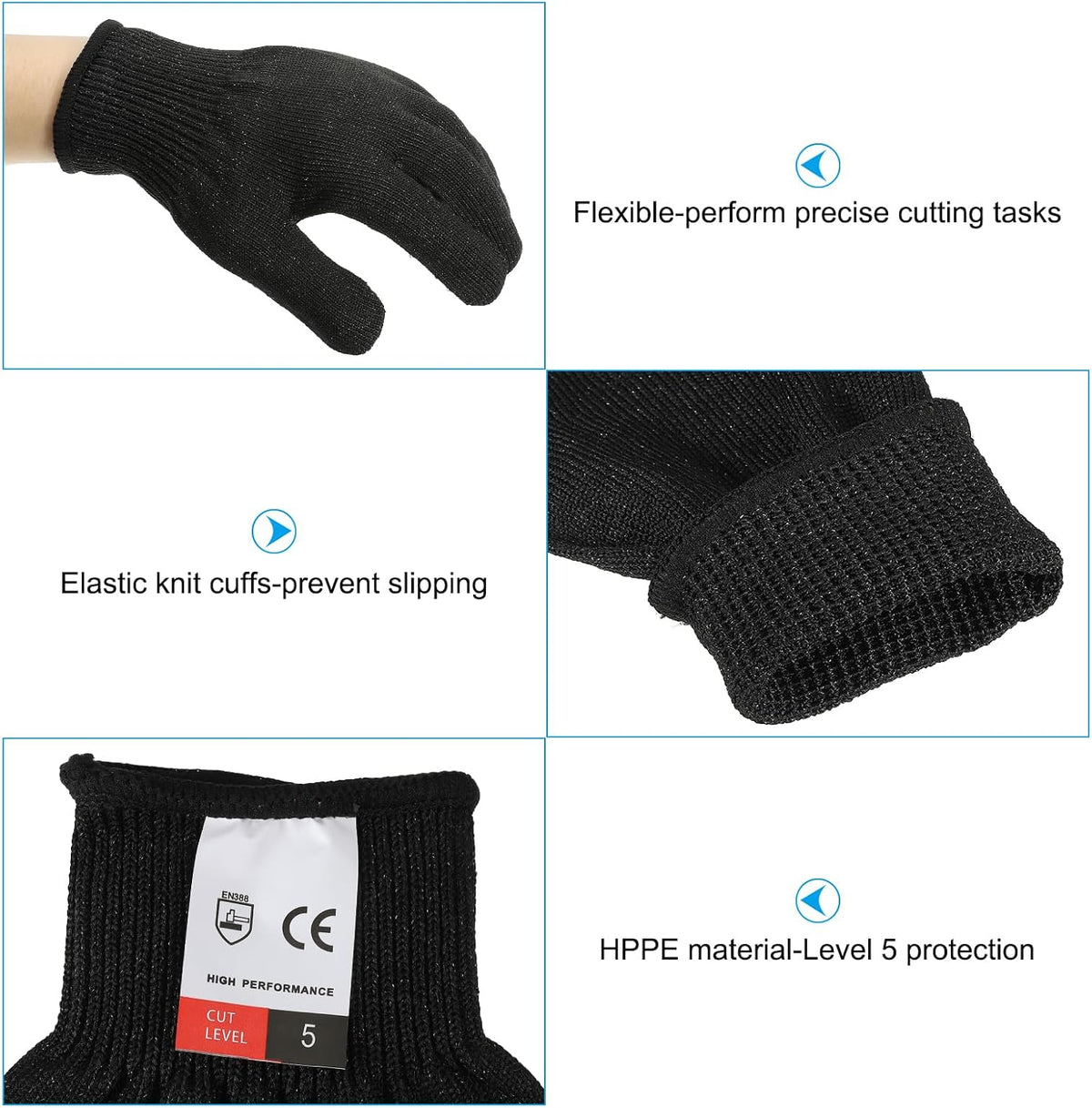 Cut Resistant Gloves, Level 5 Protection Anti Cutting Gloves Cut Proof Gloves for Kitchen Wood Carving