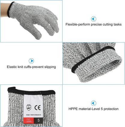Cut Resistant Gloves, Level 5 Protection Anti Cutting Gloves Cut Proof Gloves for Kitchen Wood Carving