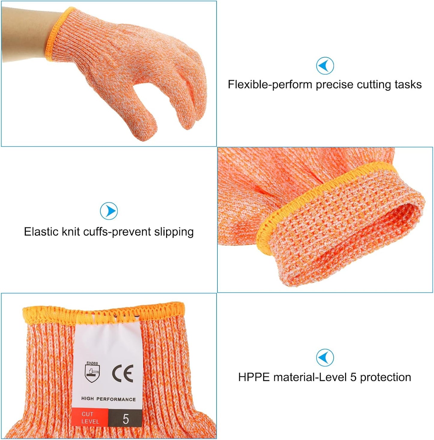 Cut Resistant Gloves, Level 5 Protection Anti Cutting Gloves Cut Proof Gloves for Kitchen Wood Carving