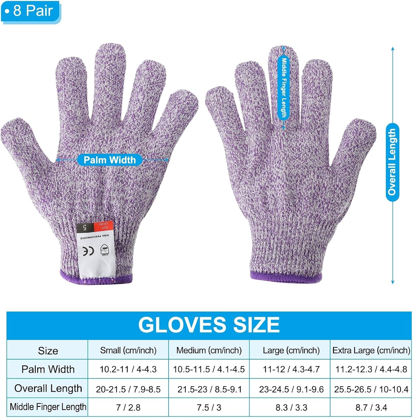 Cut Resistant Gloves, Level 5 Protection Anti Cutting Gloves Cut Proof Gloves for Kitchen Wood Carving