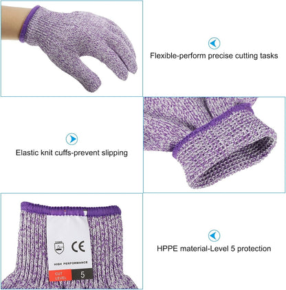 Cut Resistant Gloves, Level 5 Protection Anti Cutting Gloves Cut Proof Gloves for Kitchen Wood Carving