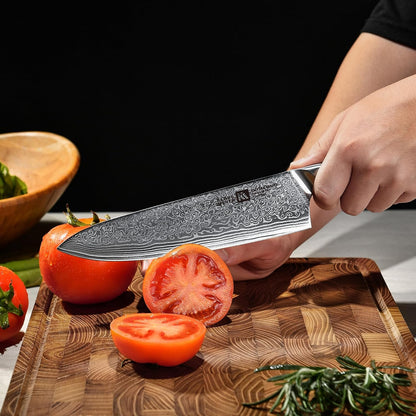 Empira 5 Piece Damascus Kitchen Knife Set With Magnetic Block | VG-10 Damascus Steel, Full Tang, Ultra Sharpness, Ergonomic ABS Handle, Strong Magnetic Block, Ideal Gift For Passionate Chef