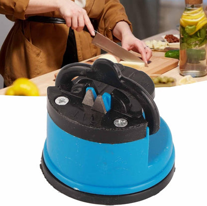Knife Sharpener with Suction Cup, Manual Knife Sharpening Kit, Pocket Tungsten Steel Knife Sharpeners for Home Kitchen Use (Red)