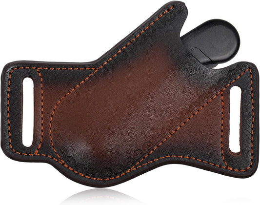 Durable Leather Knife Sheath, Multitool Horizontal Knife Sheath for Belt, Waterproof Folding Knives Holder for Folding Knives Tools
