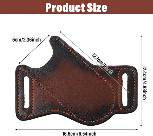 Durable Leather Knife Sheath, Multitool Horizontal Knife Sheath for Belt, Waterproof Folding Knives Holder for Folding Knives Tools