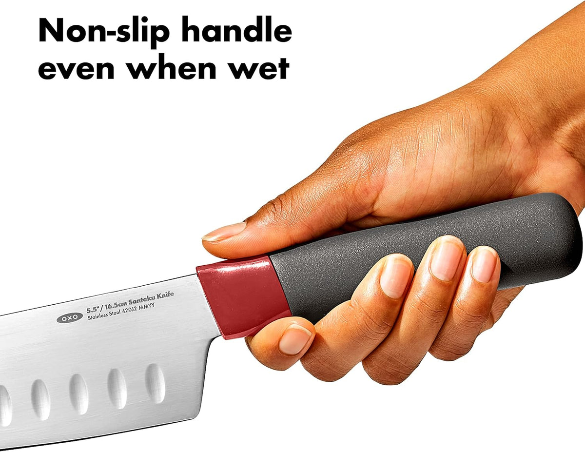Outdoor Santoku Knife with Locking Sheath - 5.5"