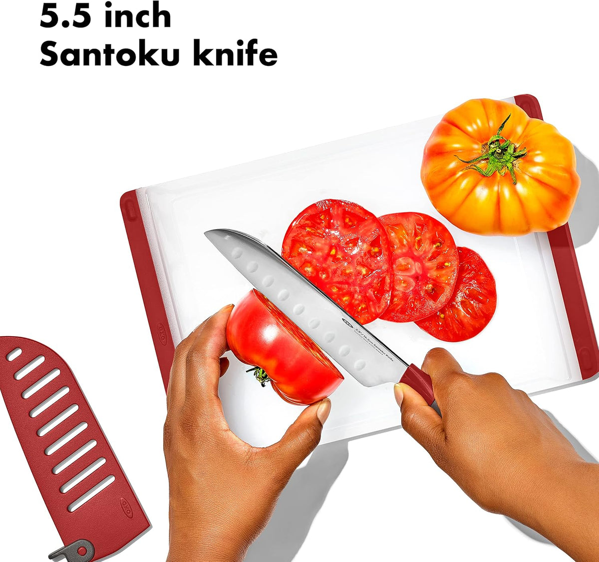 Outdoor Santoku Knife with Locking Sheath - 5.5"