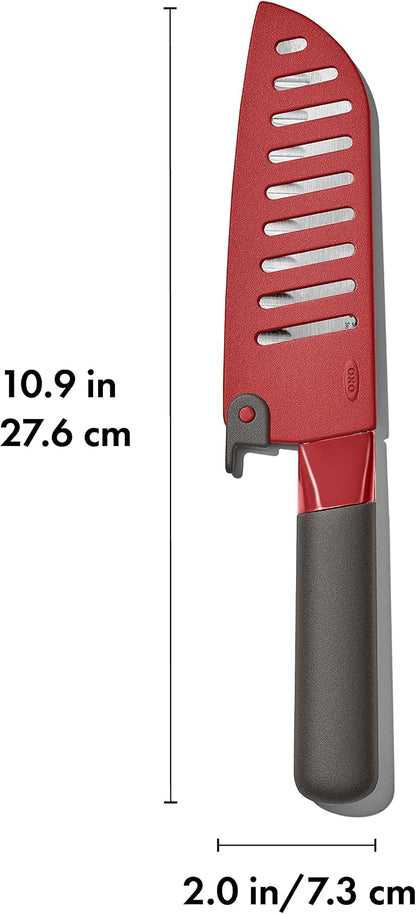 Outdoor Santoku Knife with Locking Sheath - 5.5"