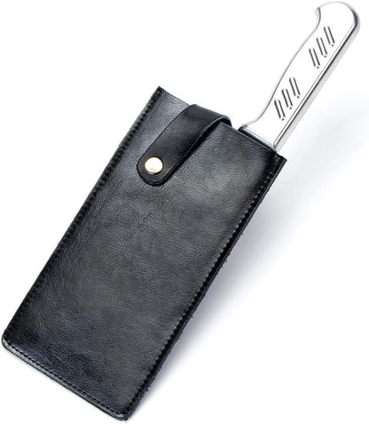 PU Leather Knife Sheath, Universal Meat Cleaver Covers, Waterproof Butcher Chef Knife Edge Guards, Durable Wide Knife Protectors, Heavy Duty Kife Blade Shield Guard, 8.27”Lx3.9”W (Black)