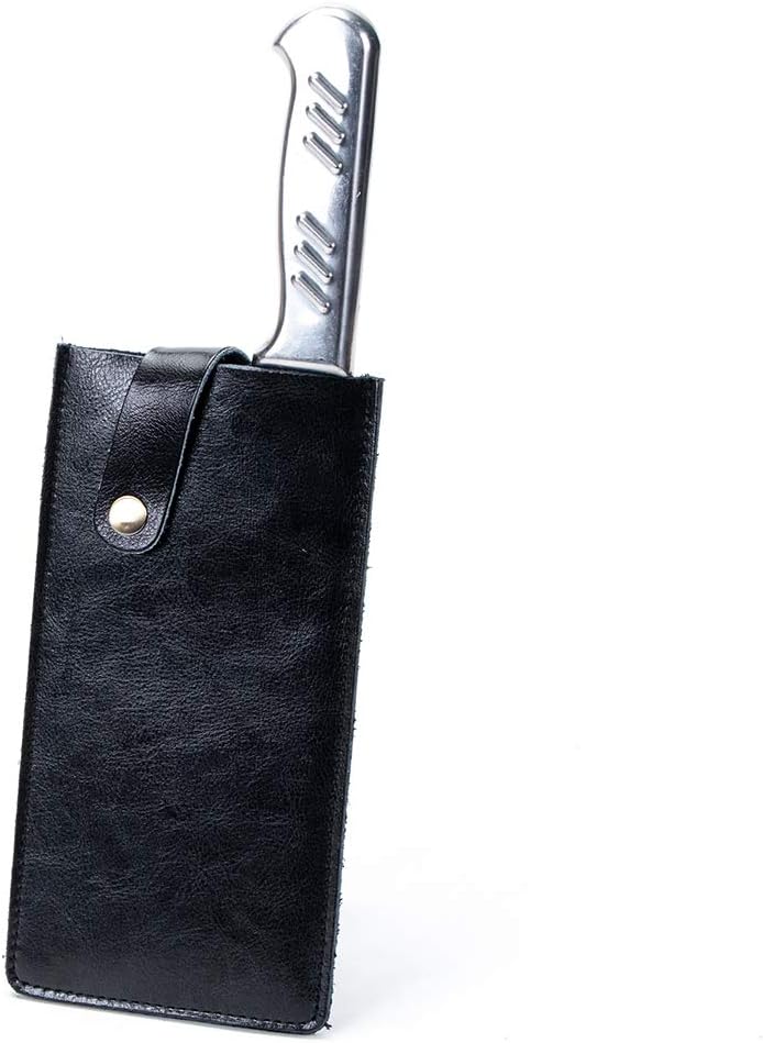 PU Leather Knife Sheath, Universal Meat Cleaver Covers, Waterproof Butcher Chef Knife Edge Guards, Durable Wide Knife Protectors, Heavy Duty Kife Blade Shield Guard, 8.27”Lx3.9”W (Black)