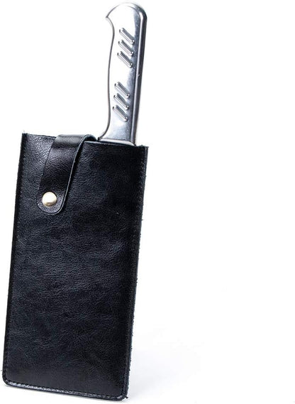 PU Leather Knife Sheath, Universal Meat Cleaver Covers, Waterproof Butcher Chef Knife Edge Guards, Durable Wide Knife Protectors, Heavy Duty Kife Blade Shield Guard, 8.27”Lx3.9”W (Black)