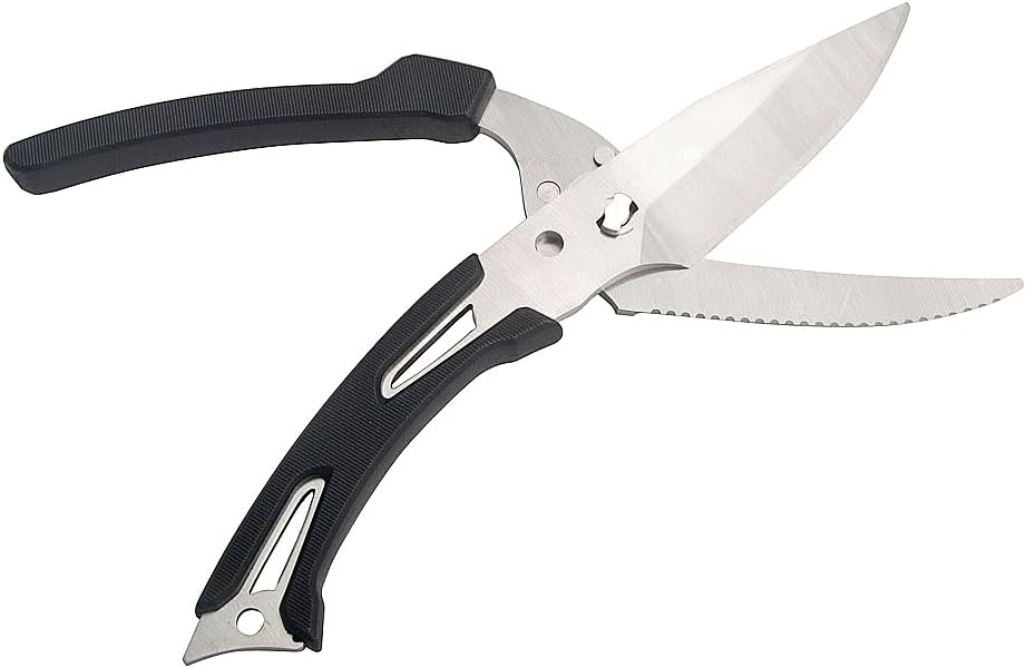 Kitchen Poultry Shears, Anti-Slip Handle and Safety Lock, Poultry Scissors for Meat, Chicken, Bone, Turkey, Fish Vegetable Cutting (ABS Handle)
