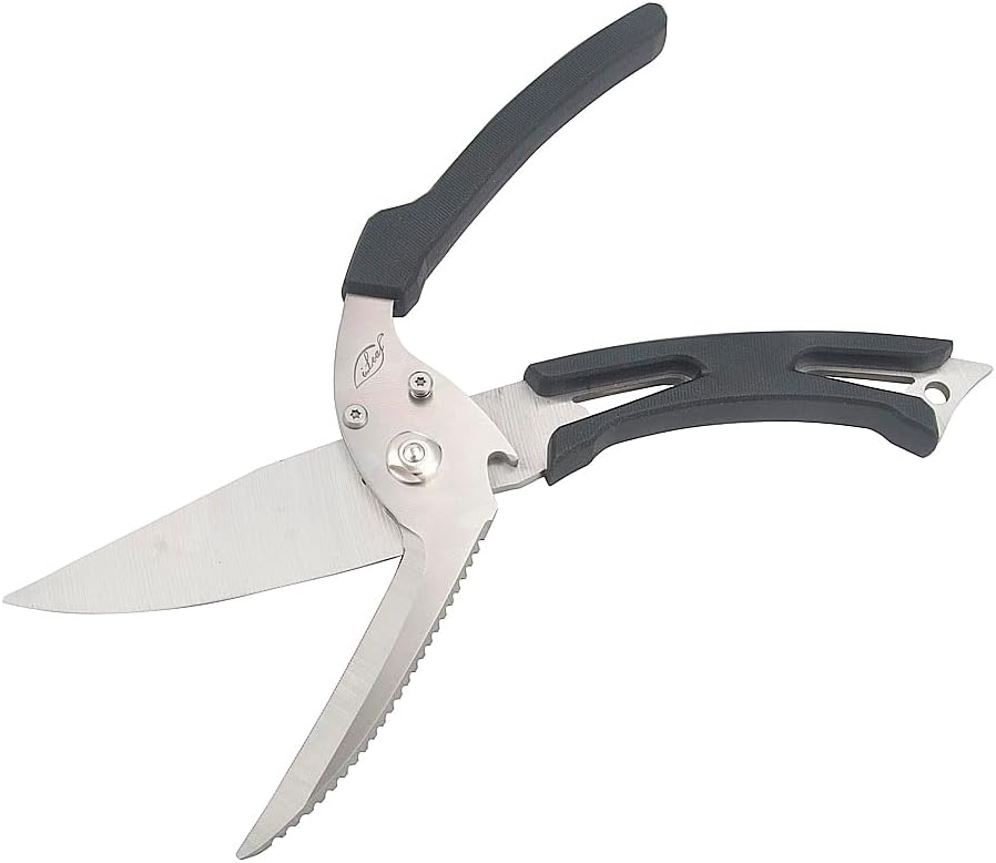 Kitchen Poultry Shears, Anti-Slip Handle and Safety Lock, Poultry Scissors for Meat, Chicken, Bone, Turkey, Fish Vegetable Cutting (ABS Handle)